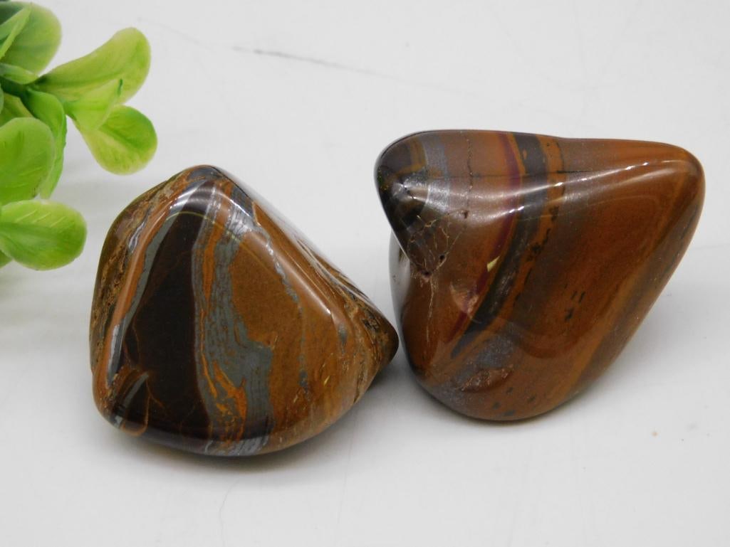 Two Polished Tiger Iron Stone Specimens Rock Stone Lapidary Specimen: Two Polished Tiger Iron Stone Specimens Rock Stone Lapidary Specimen