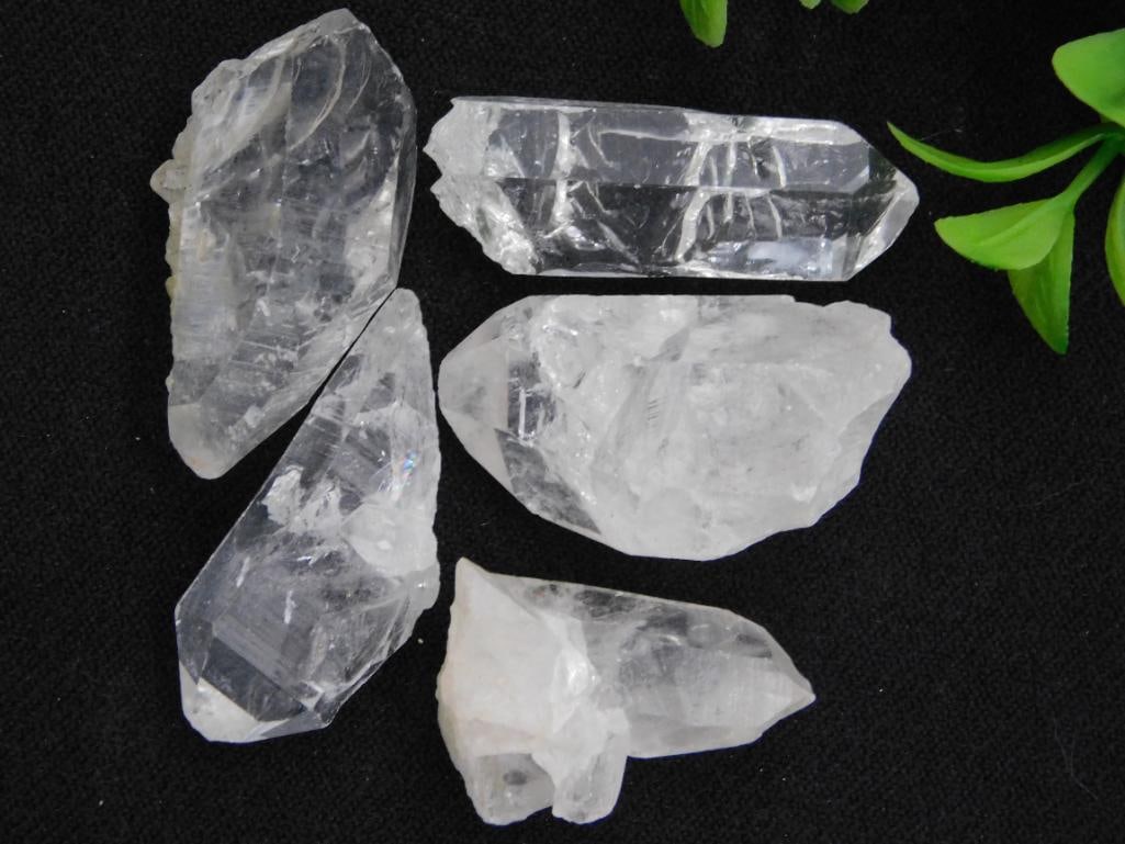Five Clear Quartz Crystal Points Rock Stone Lapidary Specimen (1 of 2)