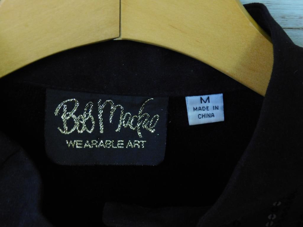 Bob Mackie Wearable Art Black Jacket with Sequins (1 of 1)