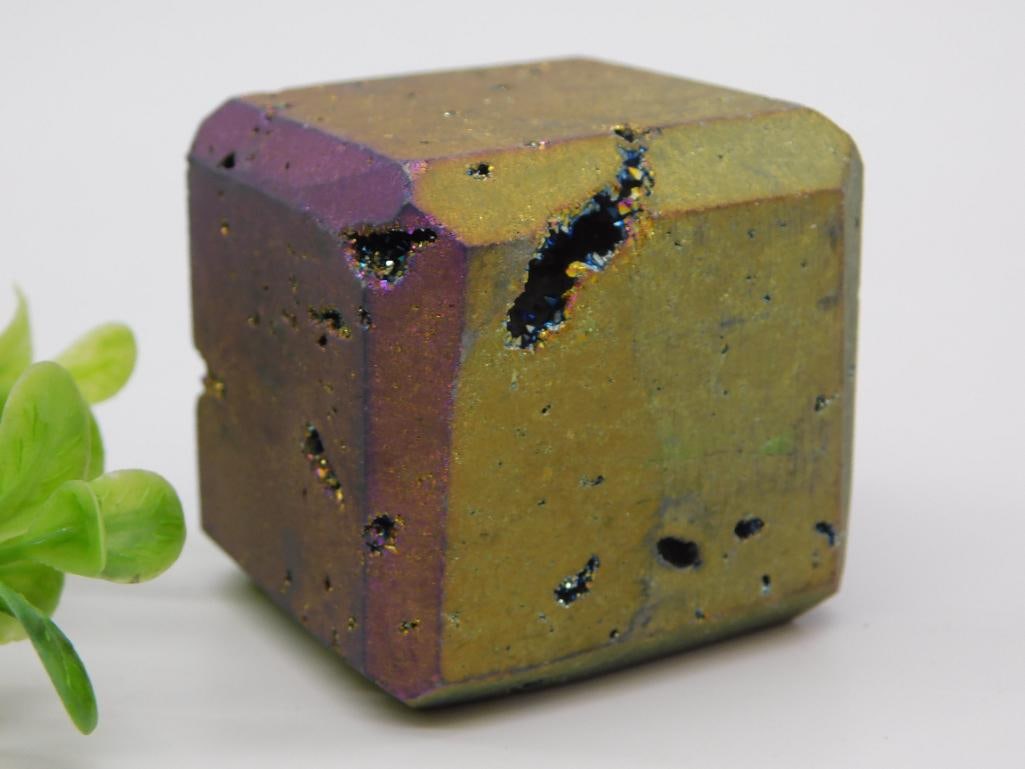 DRUZY TITANIUM CUBE ROCK STONE LAPIDARY SPECIMEN: DRUZY TITANIUM CUBE ROCK STONE LAPIDARY SPECIMEN — Part of our Discover Antique Alley, Crystals and Gems auction at HATMAN'S Auctions! Please see photos for measurements and condition. YES, we have