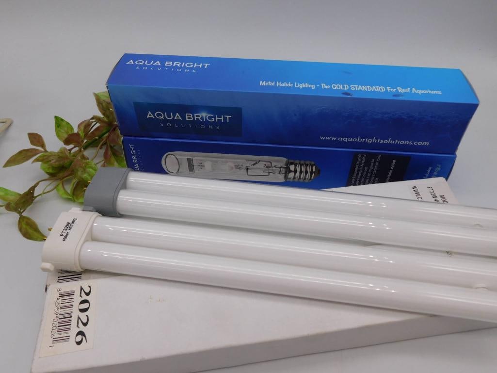 Aqua Bright FT32W 460nm Actinic Bulb Lot: Aqua Bright FT32W 460nm Actinic Bulb Lot — Part of our Discover Antique Alley, Crystals and Gems auction at HATMAN'S Auctions! Please see photos for measurements and condition. YES, we have