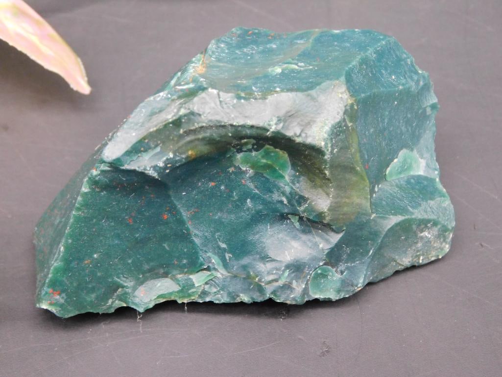 Rough Green Bloodstone Specimen Rock (1 of 3)