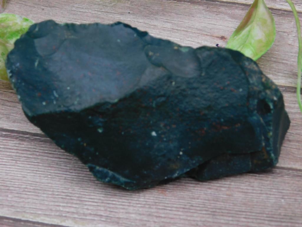 Polished Dark Green Bloodstone With Sparkles: Polished Dark Green Bloodstone With Sparkles