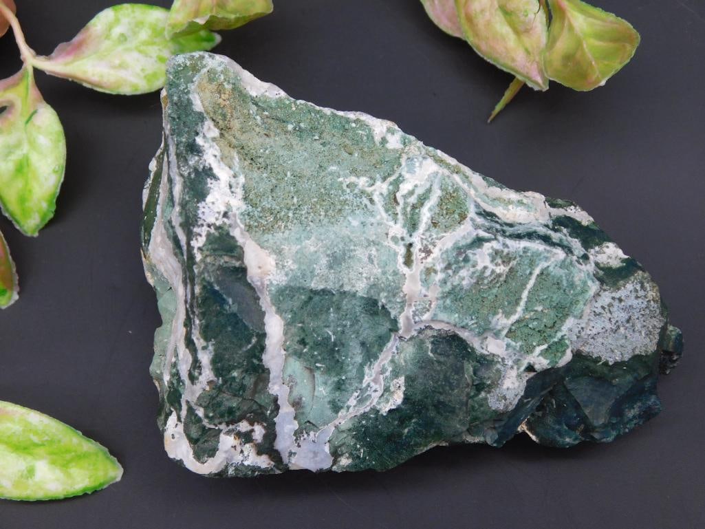 Green and White Rock Specimen with Veining: Green and White Rock Specimen with Veining