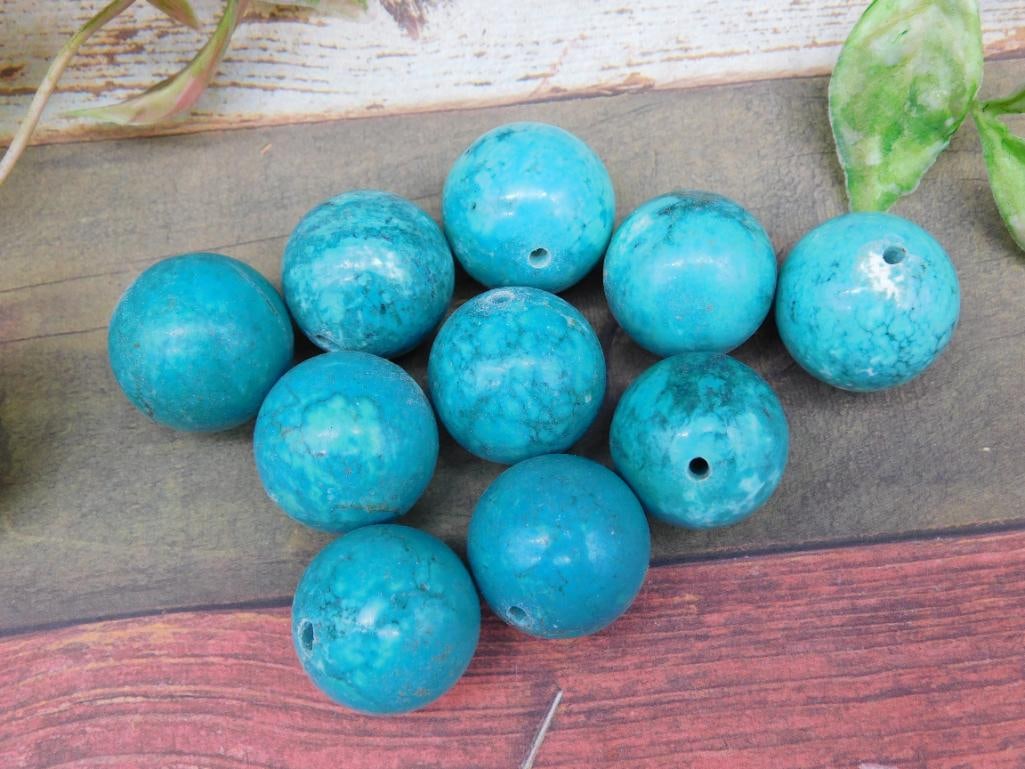 Set of Blue-Green Spherical Beads: Set of Blue-Green Spherical Beads
