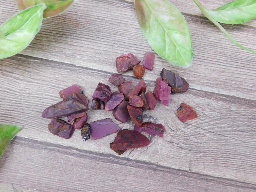 Small Collection of Rough Ruby Red Stones for Auction: Small Collection of Rough Ruby Red Stones for Auction