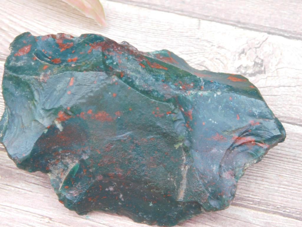 Unpolished Bloodstone Raw Specimen for Auction: Unpolished Bloodstone Raw Specimen for Auction