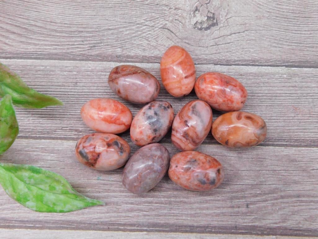 Set of Polished Red and Pink Stones: Set of Polished Red and Pink Stones