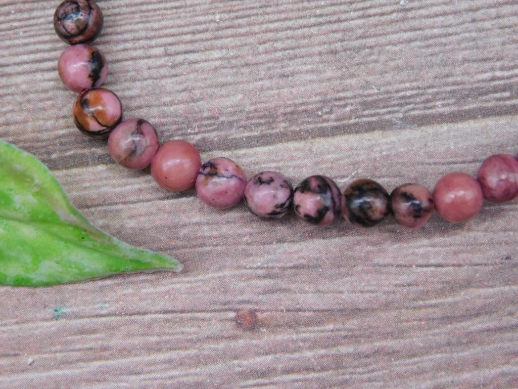 Rhodonite Beaded Stretchable Bracelet - 2