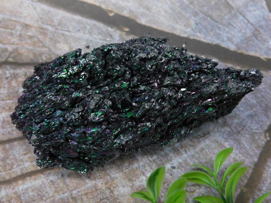 Iridescent Carborundum Specimen With Green and Purple Highlights: Iridescent Carborundum Specimen With Green and Purple Highlights