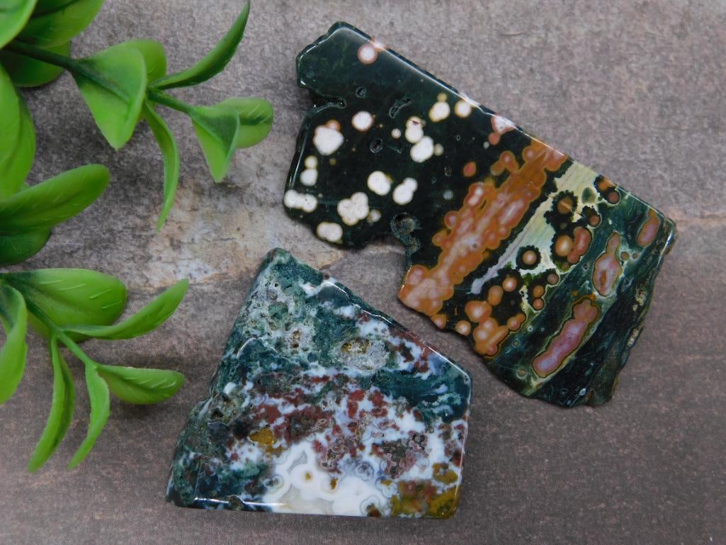 Polished Ocean Jasper Slabs With Unique Patterns (1 of 3)