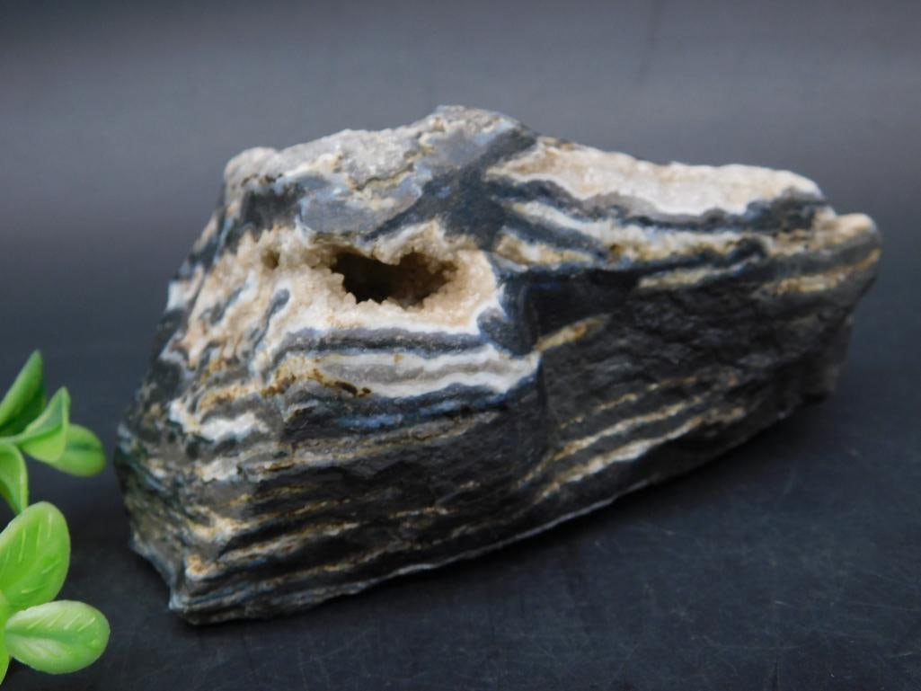 Geode Rock Specimen With Crystal Interior: Geode Rock Specimen With Crystal Interior