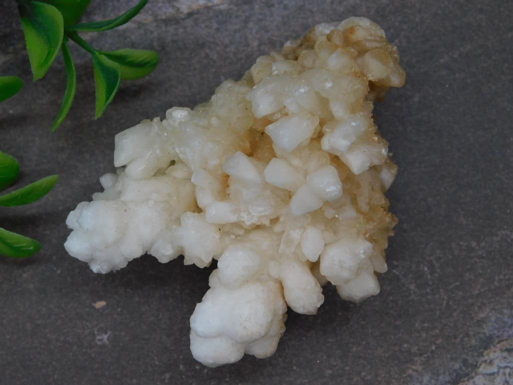 White Mineral Cluster Specimen With Crystalline Formations: White Mineral Cluster Specimen With Crystalline Formations