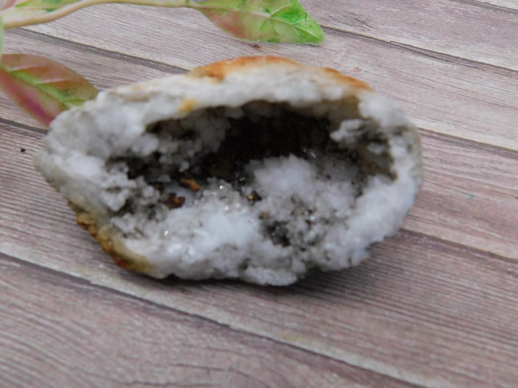 Geode with Crystal Interior and Measuring Ruler: Geode with Crystal Interior and Measuring Ruler