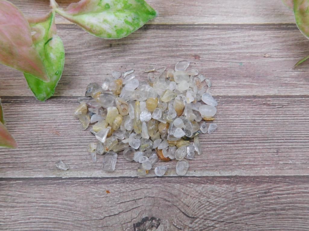 12-Gram Lot of Rutilated Quartz Gemstones: 13-Gram Lot of Rutilated Quartz Gemstones