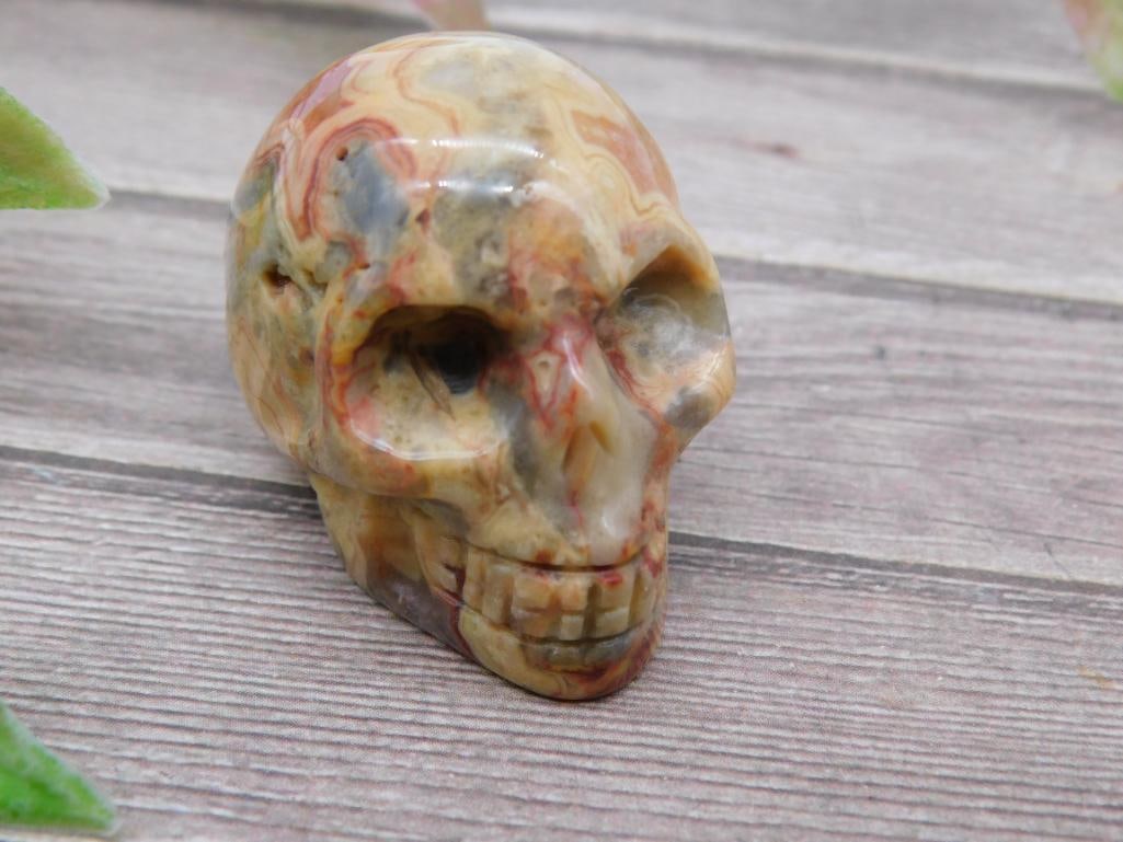 Polished Jasper Stone Skull Carving: Polished Jasper Stone Skull Carving