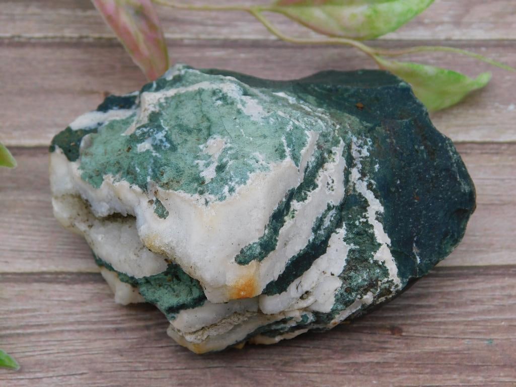 Green and White Rock Specimen Weighing 202 Grams: Green and White Rock Specimen Weighing 202 Grams