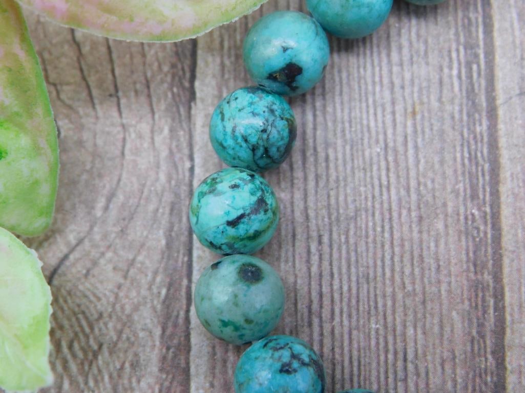 Turquoise Stone Beaded Stretch Bracelet - 2