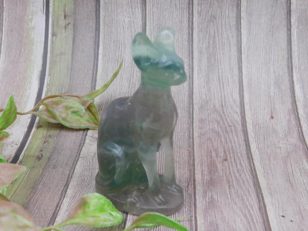 FLUORITE CAT ROCK STONE LAPIDARY SPECIMEN: FLUORITE CAT ROCK STONE LAPIDARY SPECIMEN