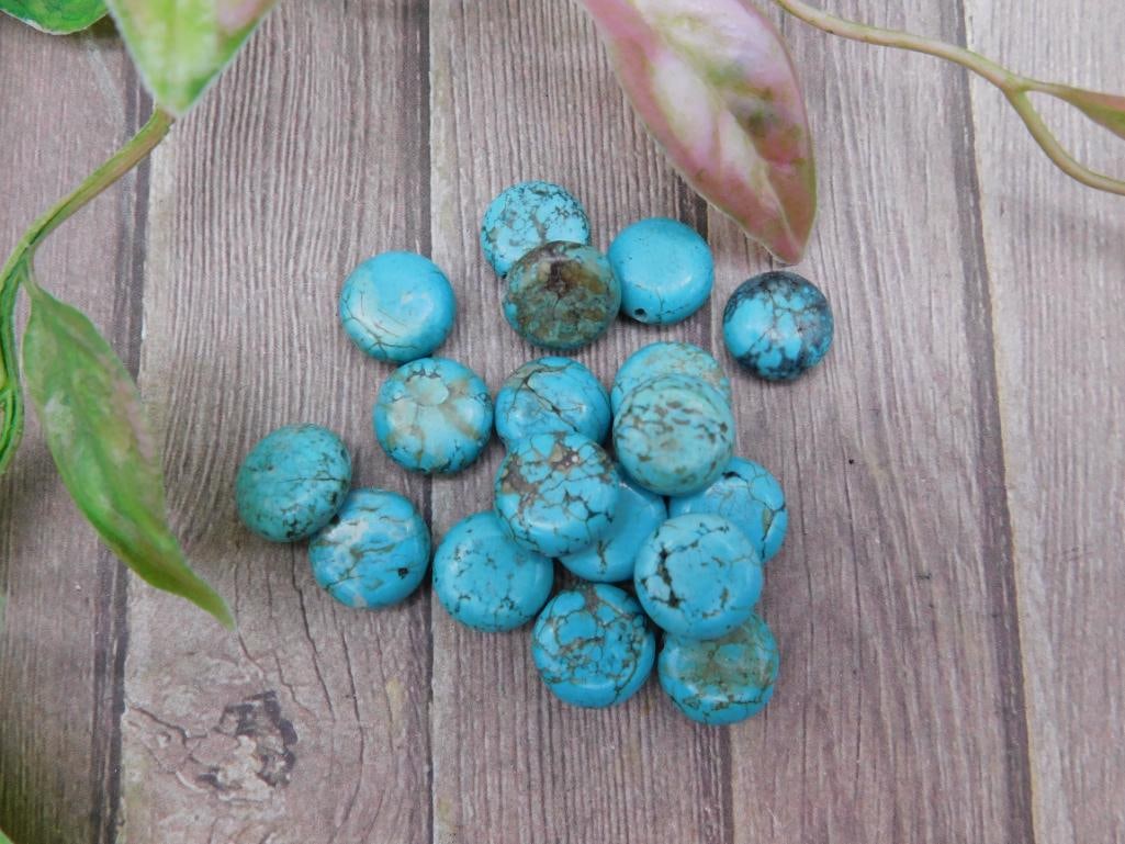 Lot of Blue Round Gemstones with Veining: Lot of Blue Round Gemstones with Veining