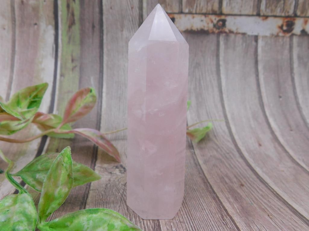 Polished Rose Quartz Crystal Tower: Polished Rose Quartz Crystal Tower