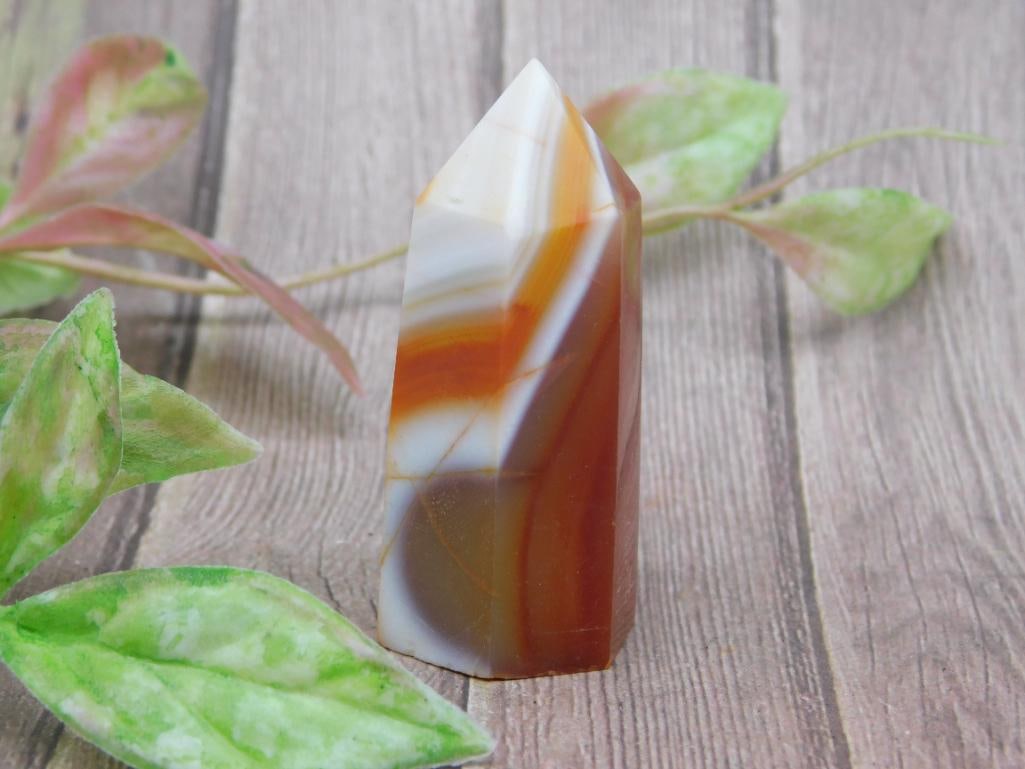 Polished Agate Crystal Point Obelisk: Polished Agate Crystal Point Obelisk