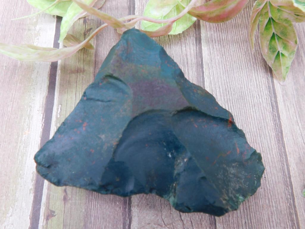 Rough Bloodstone Rock Specimen with Tag and Ruler (1 of 3)