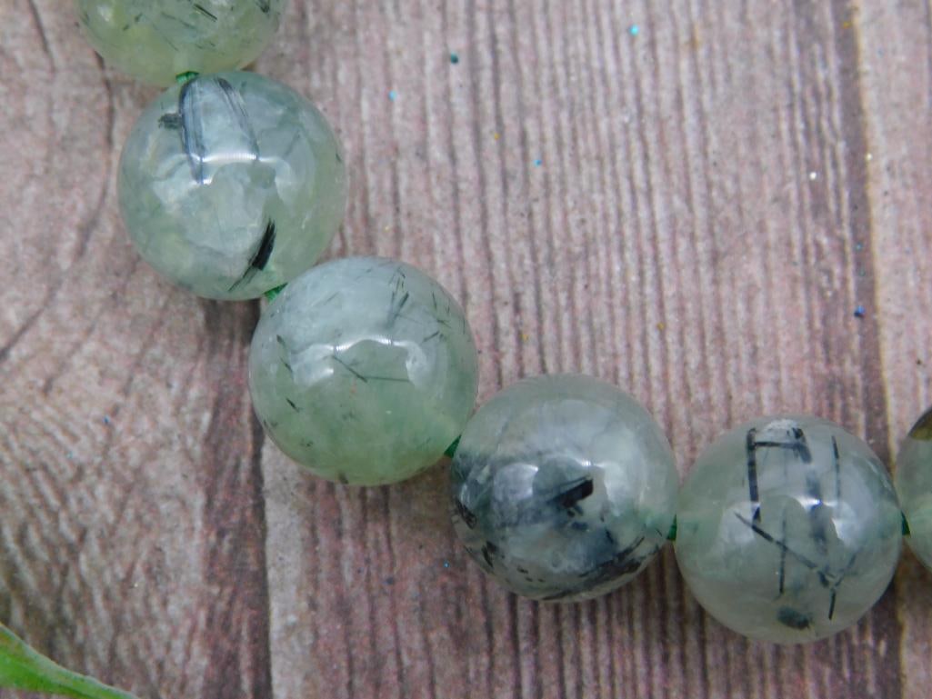 Green Gemstone Beaded Stretch Bracelet - 2