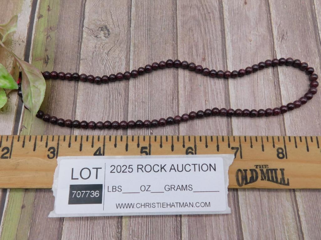 Beaded Garnets With Deep Red Stones - 3