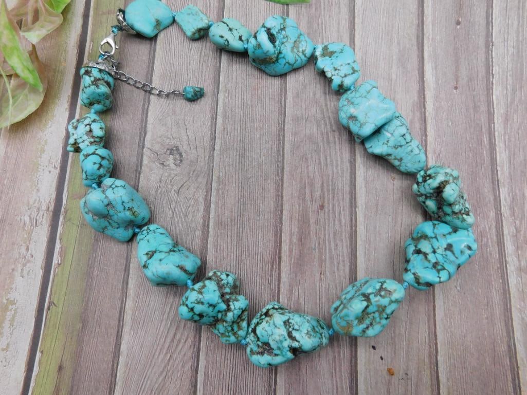 Chunky Turquoise Nugget Beads: Chunky Turquoise Nugget Beads