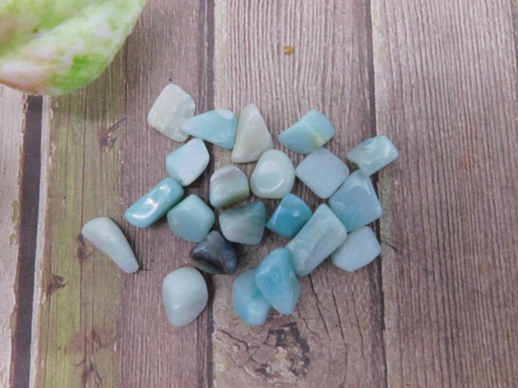 Mixed Amazonite Gemstones 12 Grams: Mixed Amazonite Gemstones 12 Grams