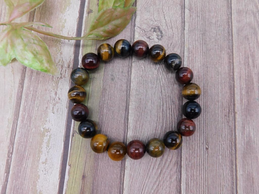 Tiger's Eye Beaded Stretch Bracelet: Tiger's Eye Beaded Stretch Bracelet