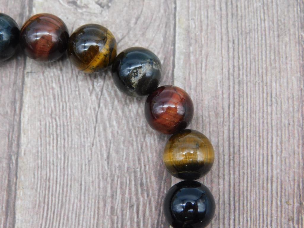 Tiger's Eye Beaded Stretch Bracelet - 2