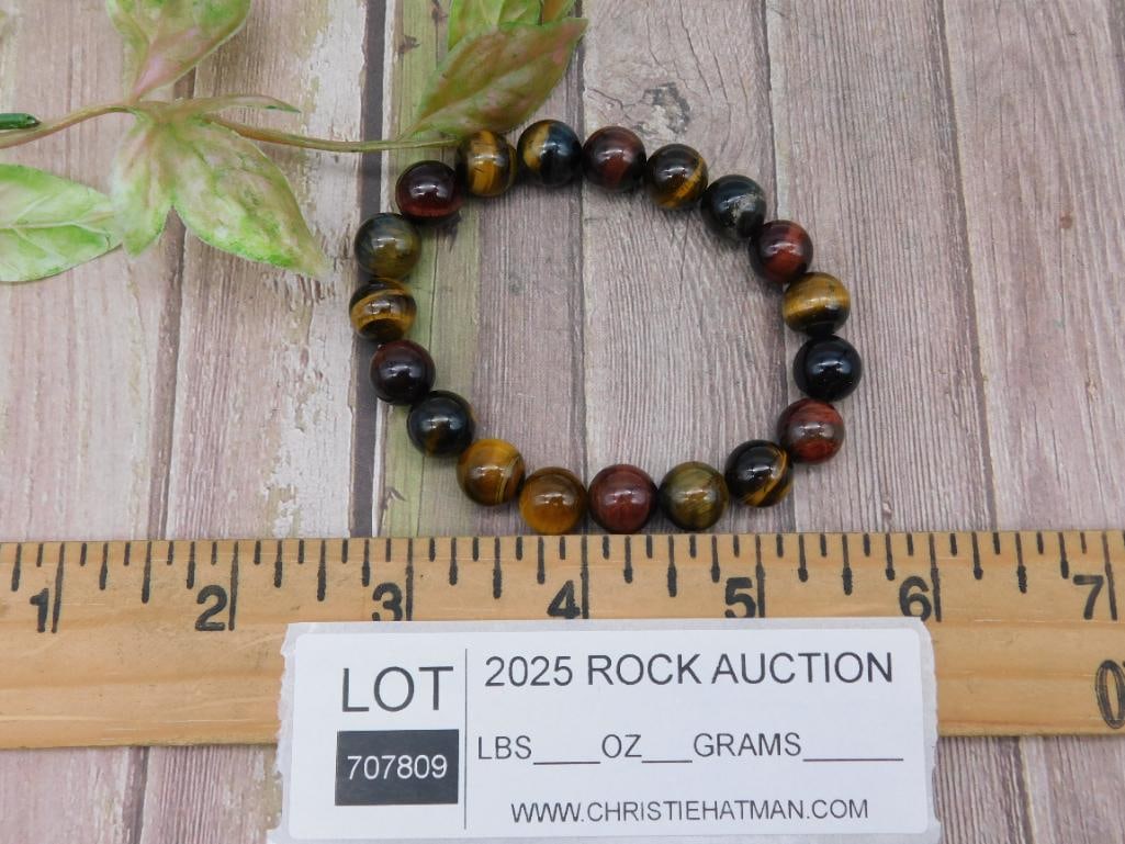 Tiger's Eye Beaded Stretch Bracelet - 3