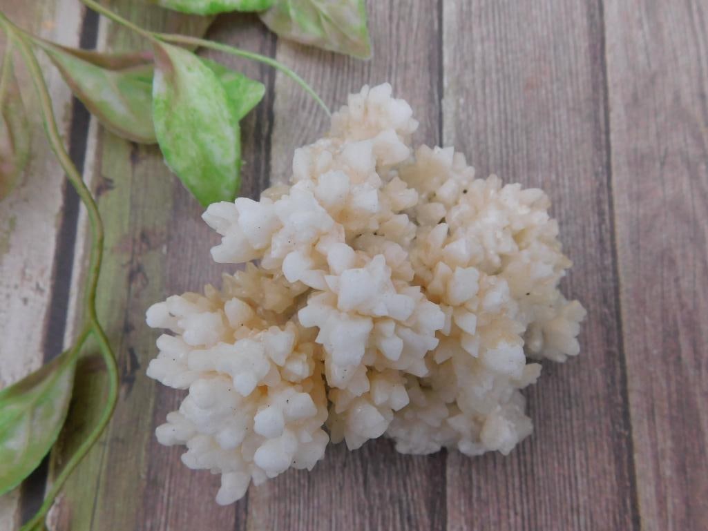 Rock Stone Lapidary Specimen Mineral Cluster With White Crystal Formations: Rock Stone Lapidary Specimen Mineral Cluster With White Crystal Formations