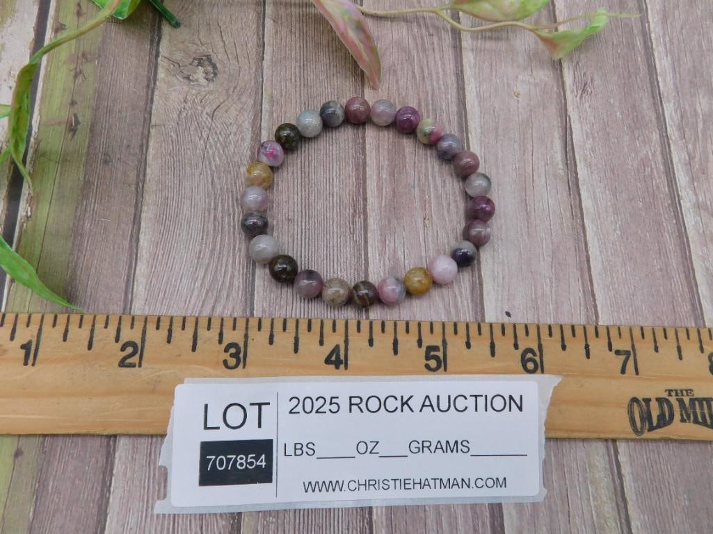Multicolor Stone Beaded Stretch Bracelet - 3