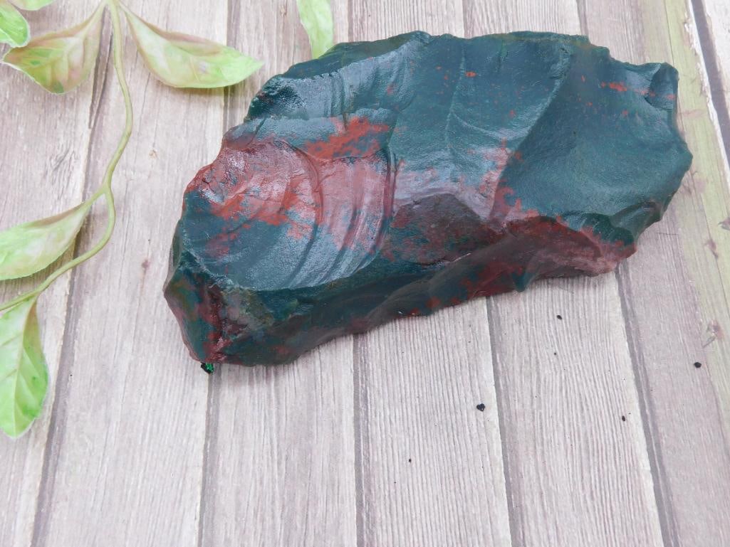 Rough Green and Red Bloodstone Rock Stone Lapidary Specimen (1 of 4)