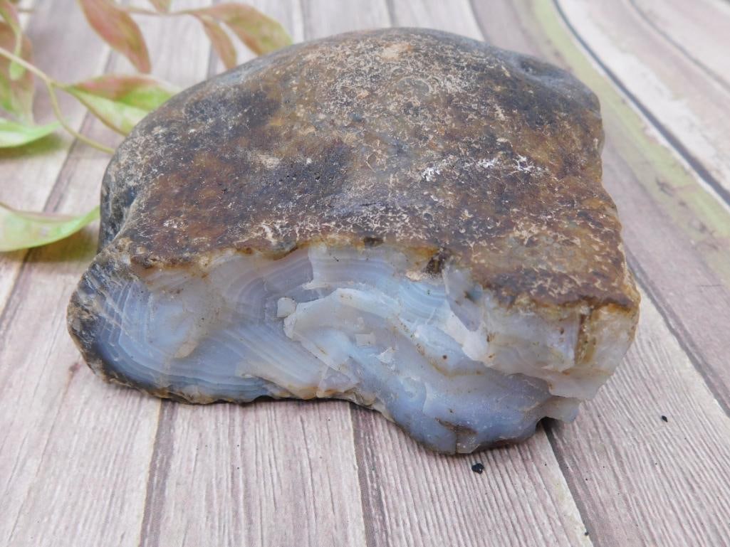 Unpolished Agate Rock Stone Lapidary Specimen'With Visible Banding (1 of 3)