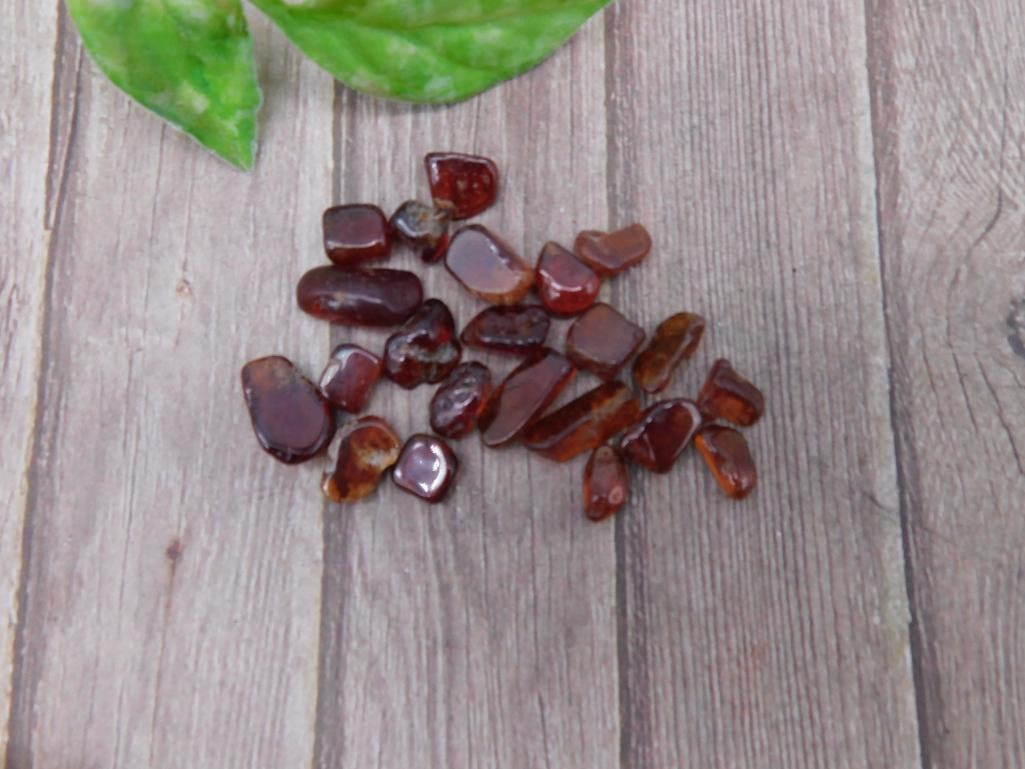 Orange Garnet Gemstones 12 Grams Tumbled Pieces: Orange Garnet Gemstones 12 Grams Tumbled Pieces
