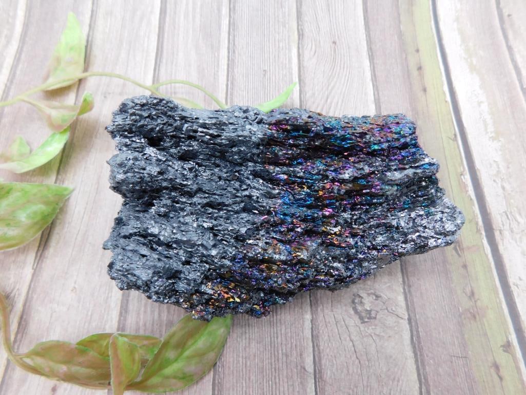 Iridescent Carborundum Rock Stone Lapidary Specimen'with Textured Surface: Iridescent Carborundum Rock Stone Lapidary Specimen'with Textured Surface
