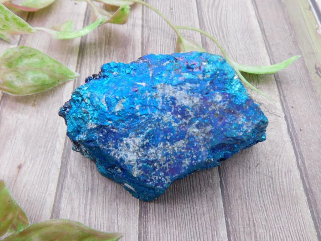 Rock Stone Lapidary Specimen of Iridescent Blue Chalcopyrite: Rock Stone Lapidary Specimen of Iridescent Blue Chalcopyrite