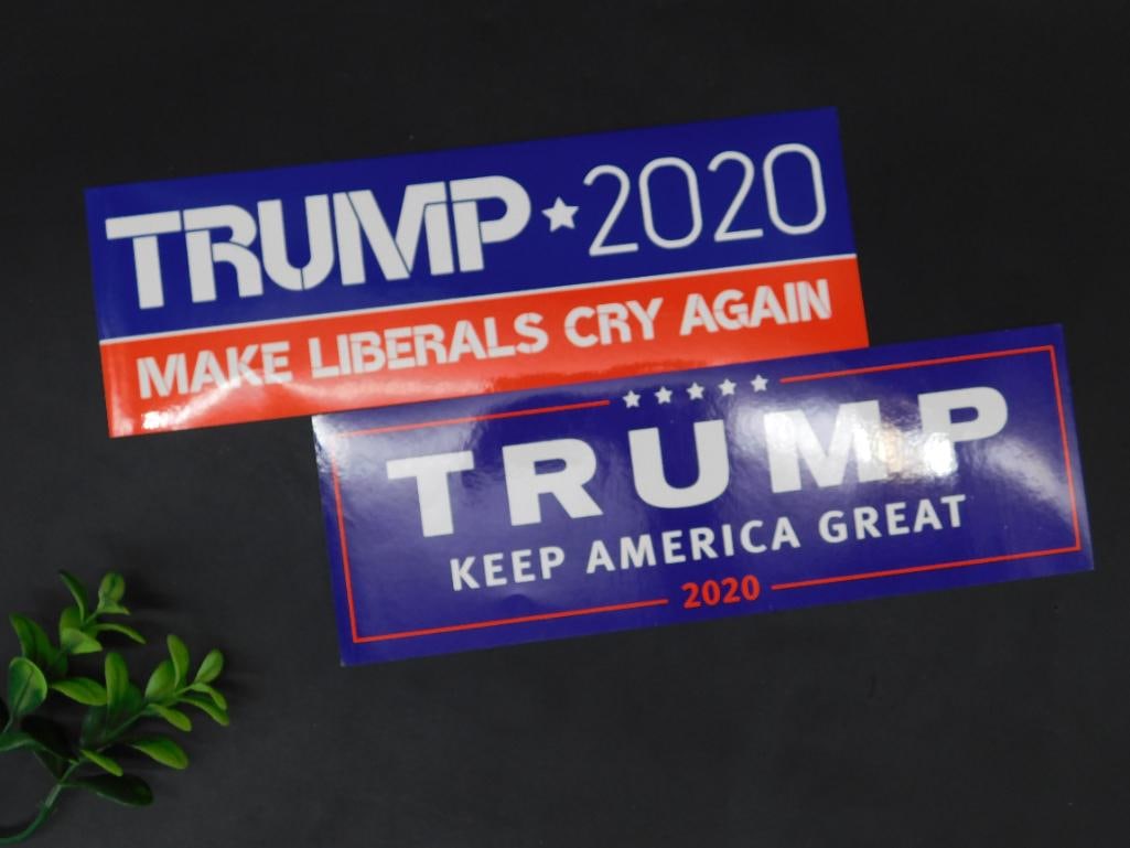 Set of Two Trump 2020 Political Campaign Stickers: Set of Two Trump 2020 Political Campaign Stickers