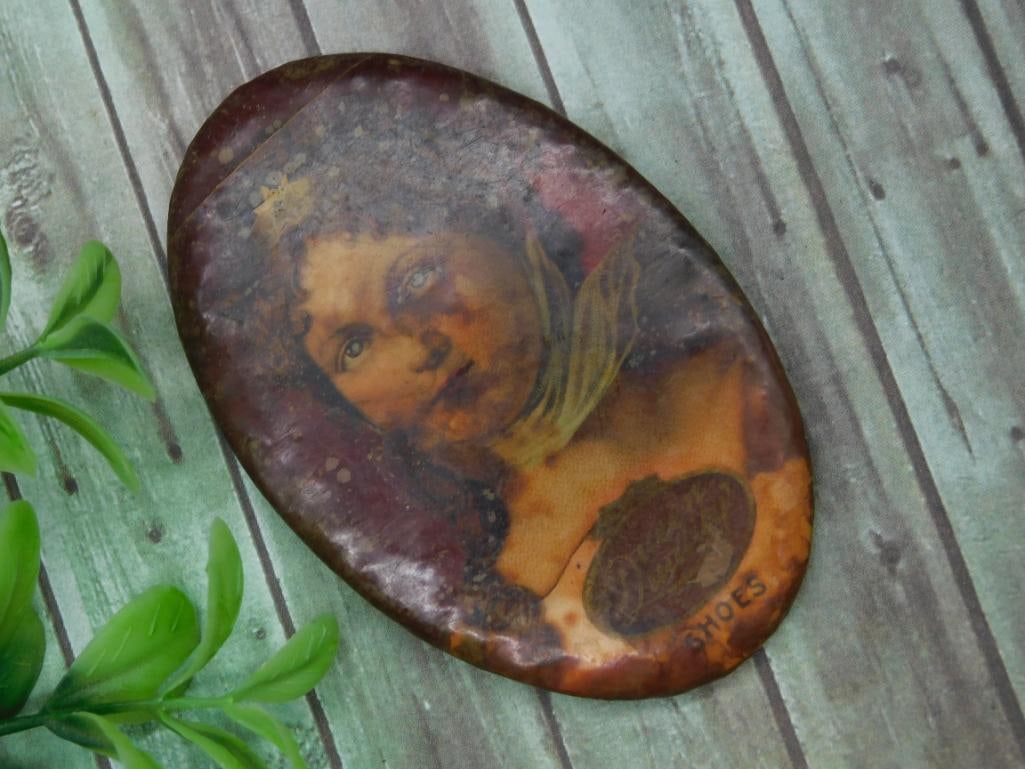 Oval Advertising Tin Featuring Woman's Portrait (1 of 3)