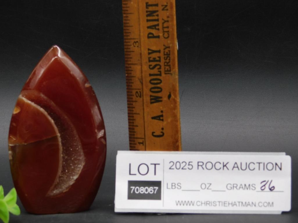 Polished Red-Brown Agate Display Stone - 2