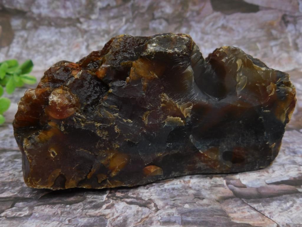 Raw Brazilian Agate Specimen with Polished Details: Raw Brazilian Agate Specimen with Polished Details