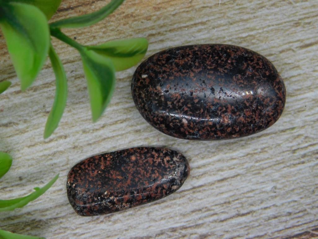 Pair of Dark Red and Black Stones: Pair of Dark Red and Black Stones