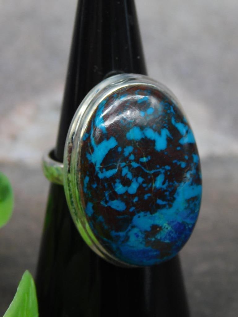 Sterling Silver CHRYSOCOLLA Ring SIZE 6: Sterling Silver CHRYSOCOLLA Ring SIZE 7