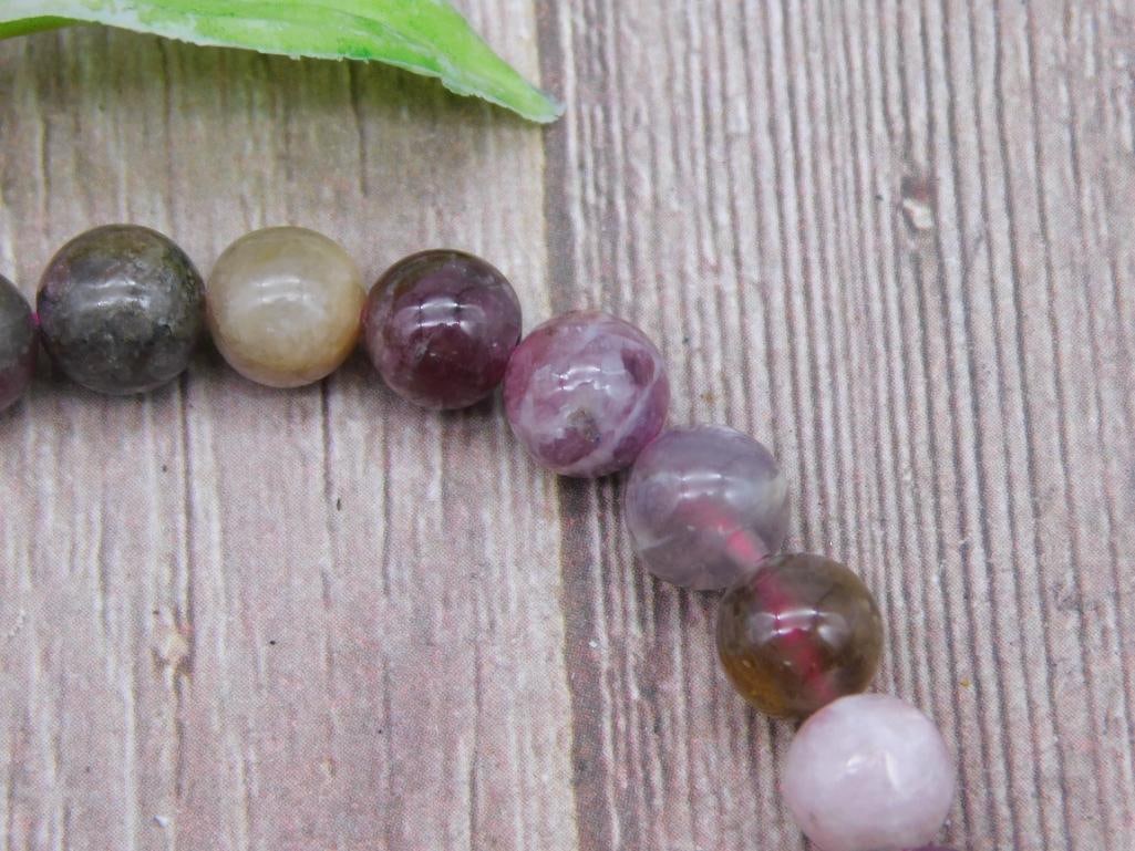 Adjustable Beaded Bracelet with Multicolored Gemstones - 2