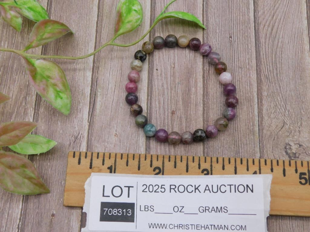 Adjustable Beaded Bracelet with Multicolored Gemstones - 3