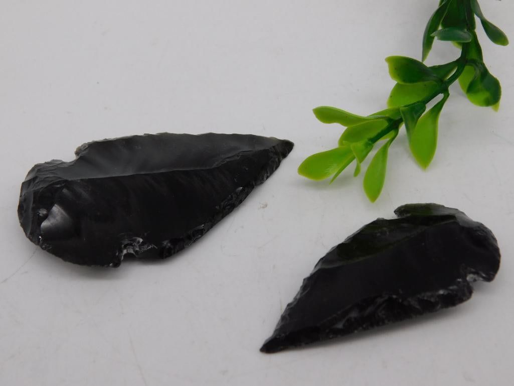 Obsidian Arrowheads from 2025 Rock Auction Rock Stone Lapidary Specimen: Obsidian Arrowheads from 2025 Rock Auction Rock Stone Lapidary Specimen